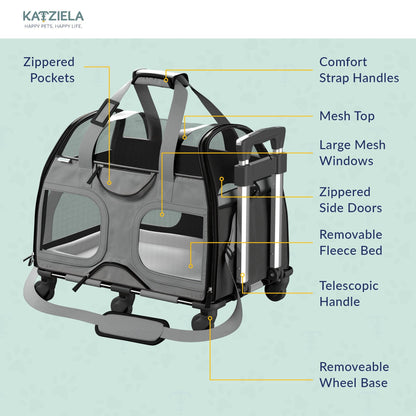 Luxury Rider Rolling Pet Carrier