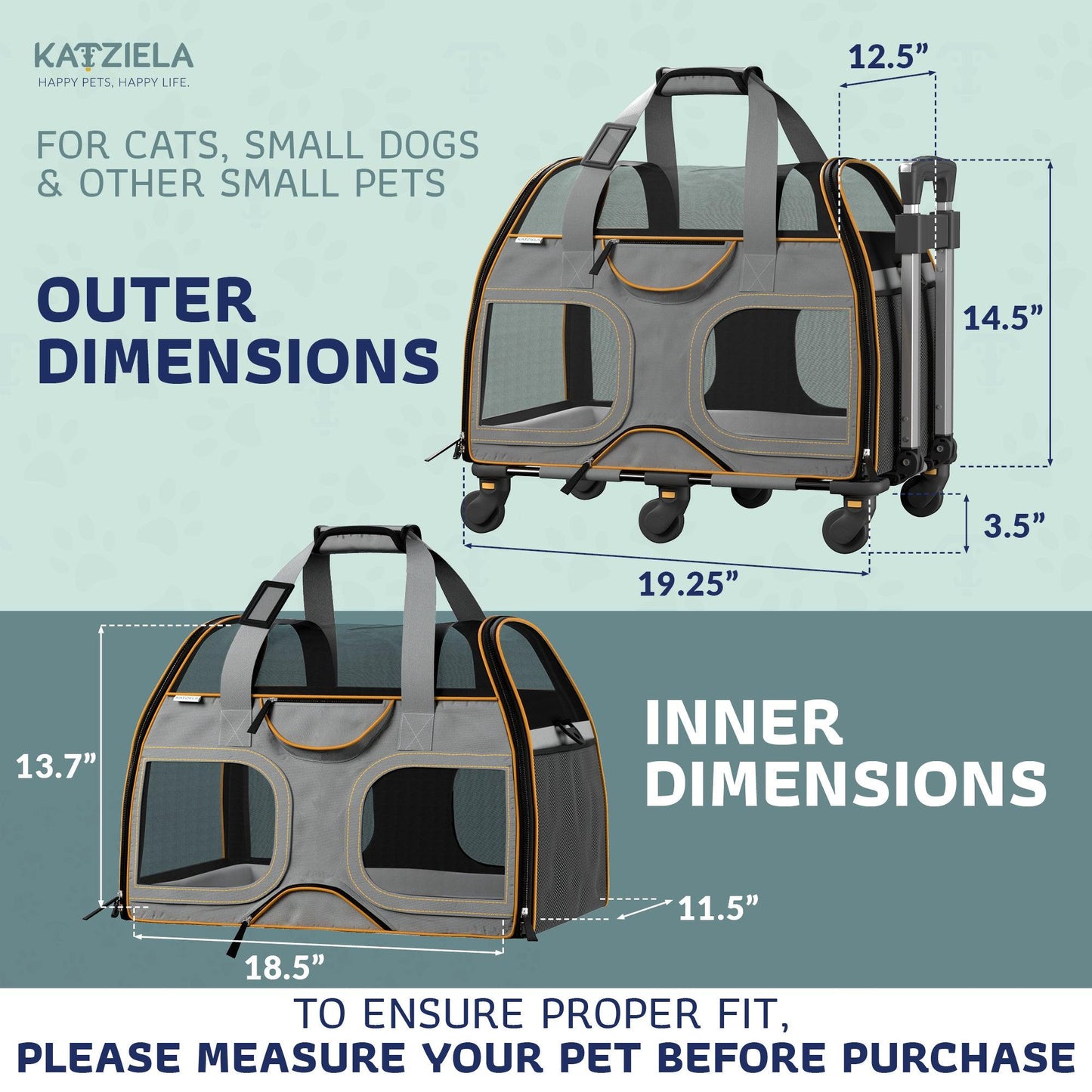 Luxury Rider Rolling Pet Carrier