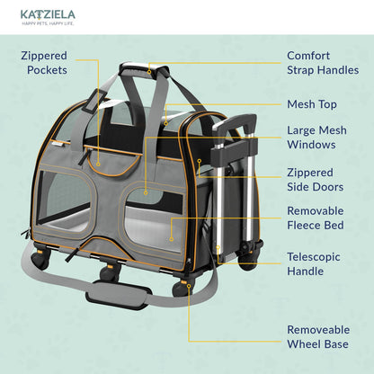 Luxury Rider Rolling Pet Carrier
