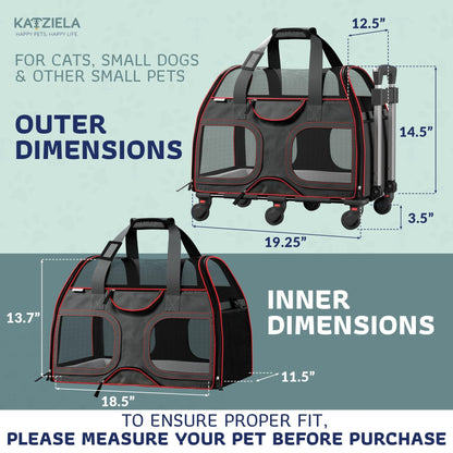 Luxury Rider Rolling Pet Carrier