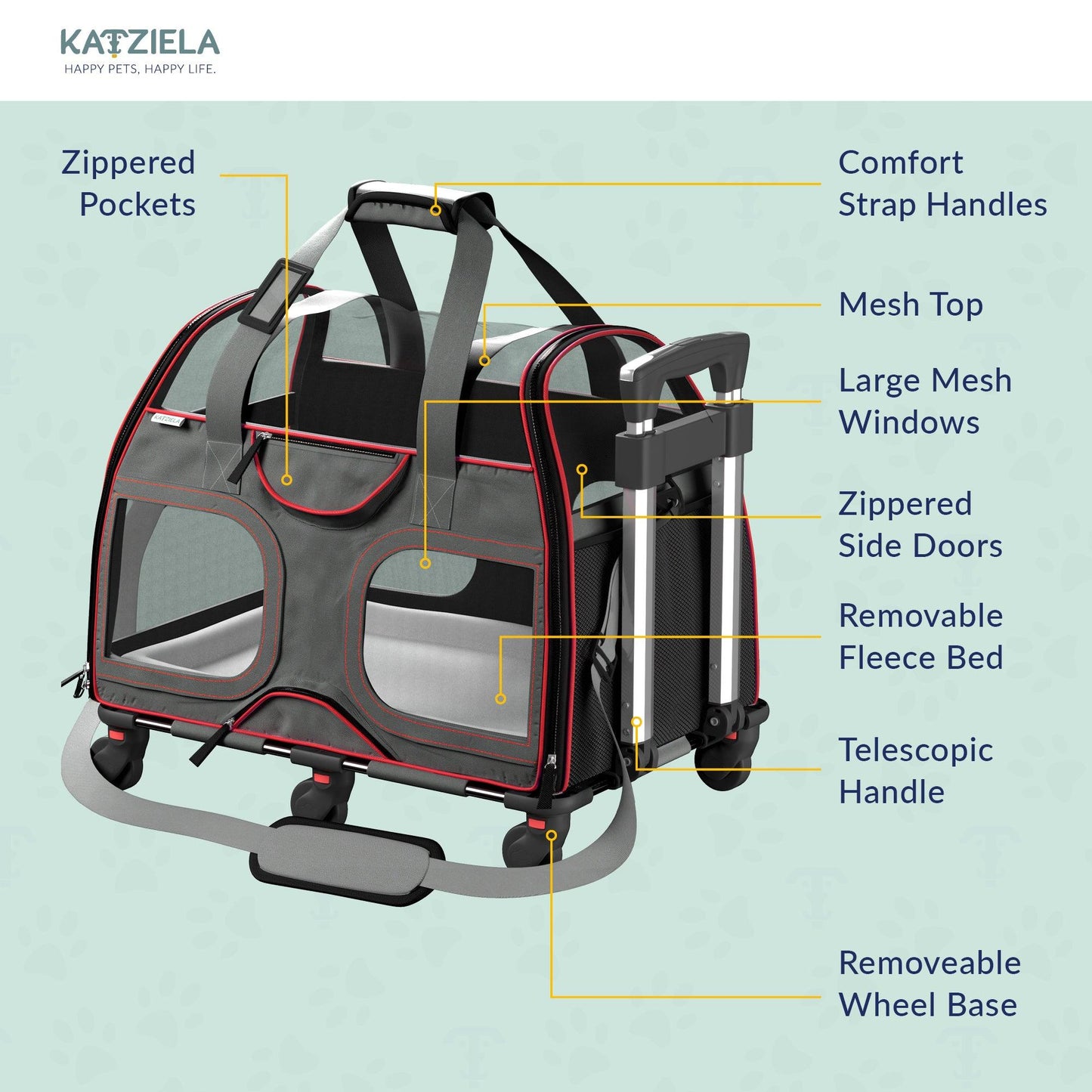 Luxury Rider Rolling Pet Carrier