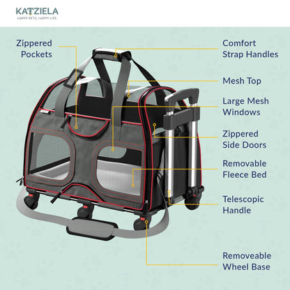 Luxury Rider Rolling Pet Carrier