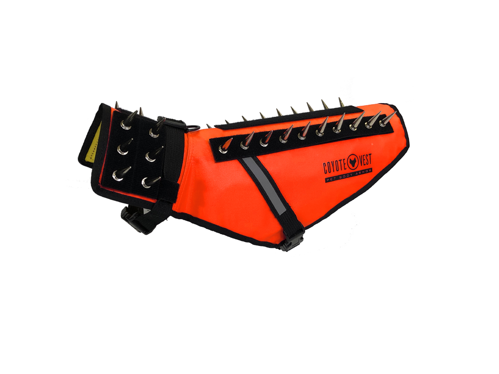 CoyoteVest Protective Dog Vest orange color view
