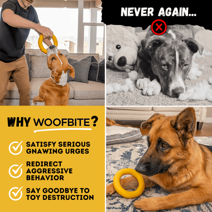 Clutch Ring™ yellow natural-rubber dog toy alternate product view