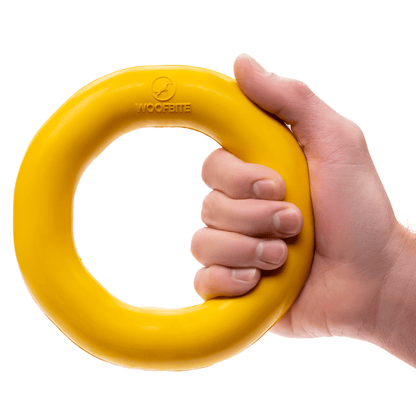 Clutch Ring™ yellow natural-rubber dog toy alternate product view