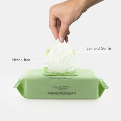 Toallitas biodegradables de origen vegetal para mascotas
