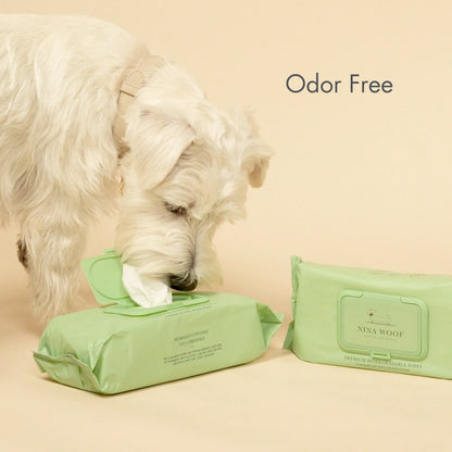 Toallitas biodegradables de origen vegetal para mascotas