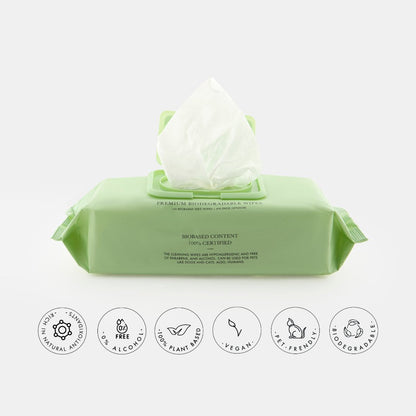 Toallitas biodegradables de origen vegetal para mascotas