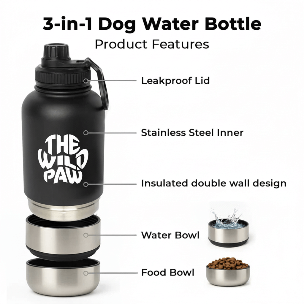 Product information for WildSip 3-in-1 Hydro Flask - Black