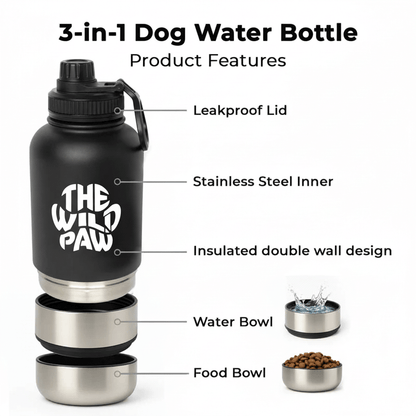 Product information for WildSip 3-in-1 Hydro Flask - Black