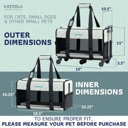 Katziela Quilted Chariot pet carrier lifestyle view