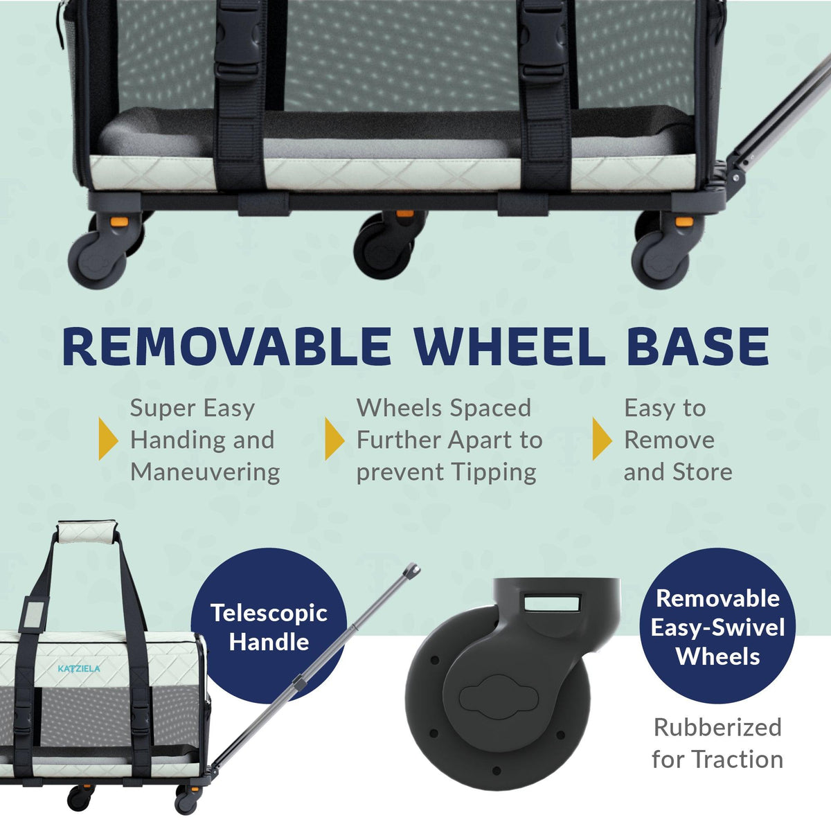 Quilted Chariot rolling pet carrier side profile