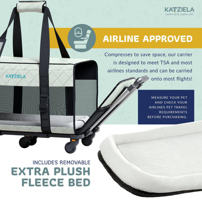 Katziela Quilted Chariot pet carrier rear view