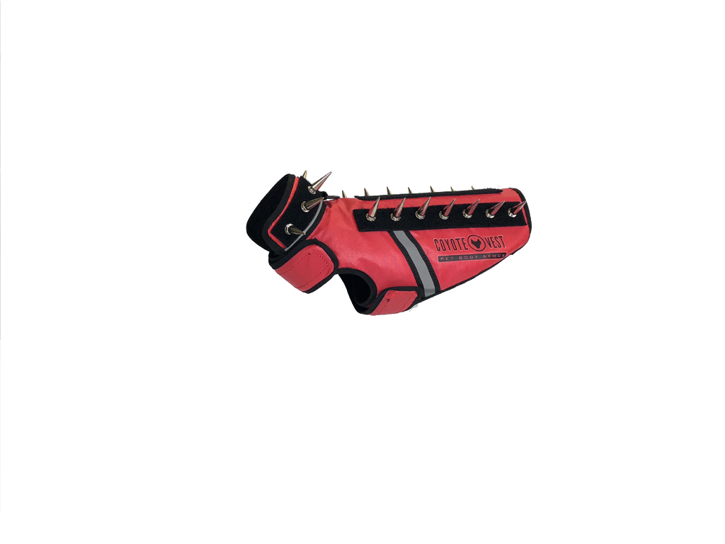 SpikeVest Protective Dog Vest red view