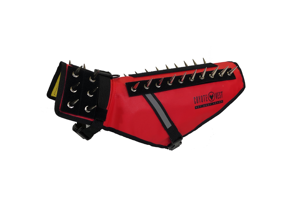 CoyoteVest Protective Dog Vest red color view