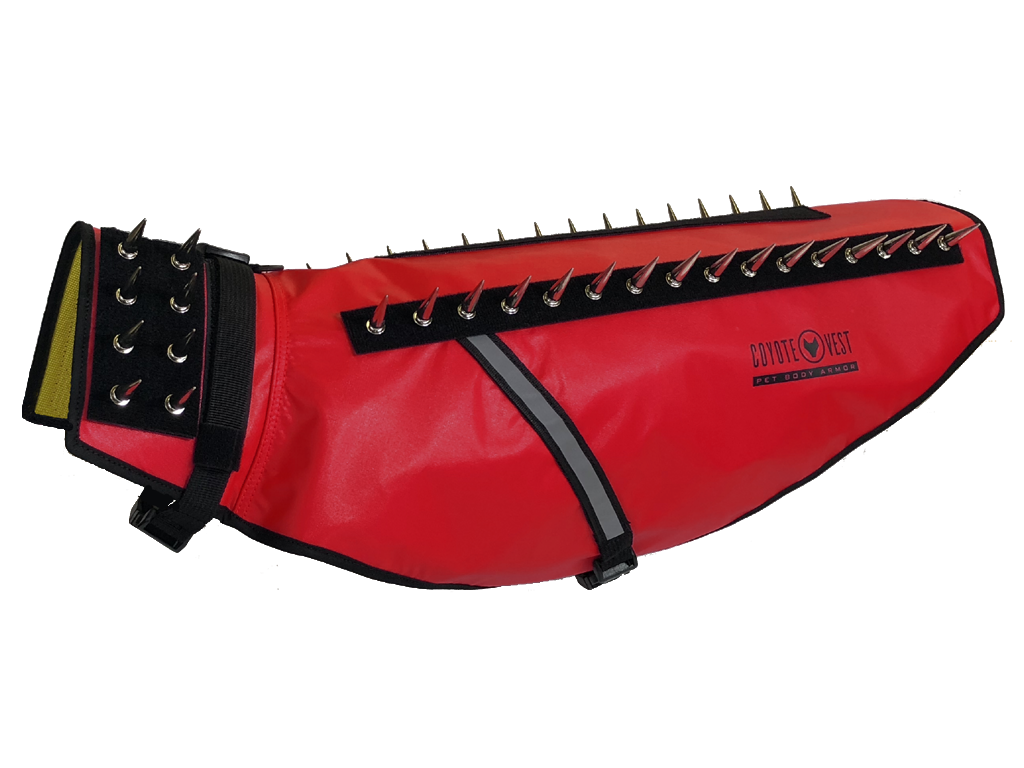 CoyoteVest Protective Dog Vest red color view