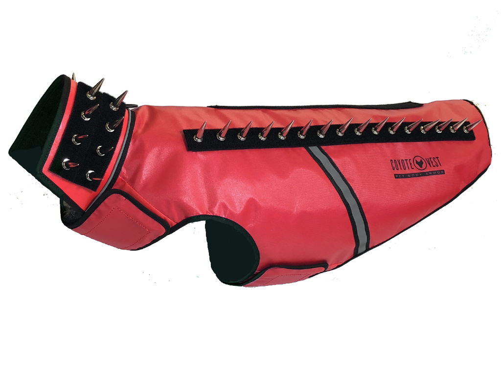 SpikeVest Protective Dog Vest red view