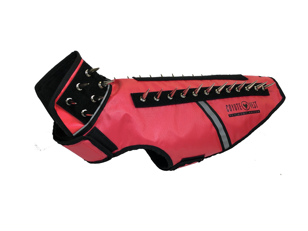 SpikeVest Protective Dog Vest red view