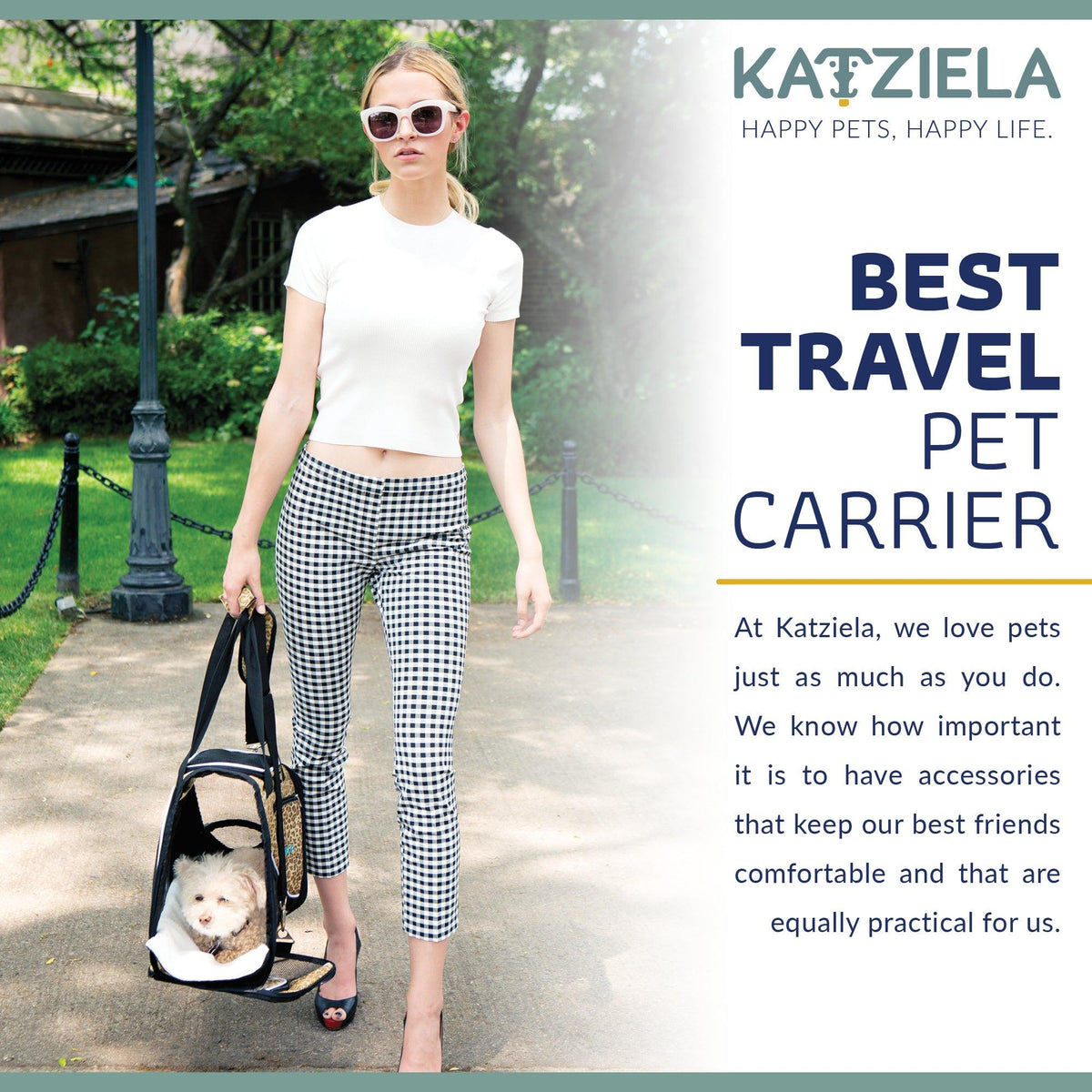 Katziela Safari Sleeper Pet Carrier lifestyle view
