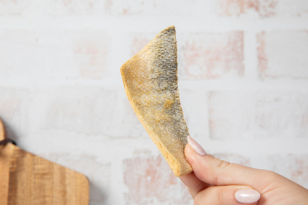 Close-up detail of Salmon Skin Dental Chews for Dogs and Cats