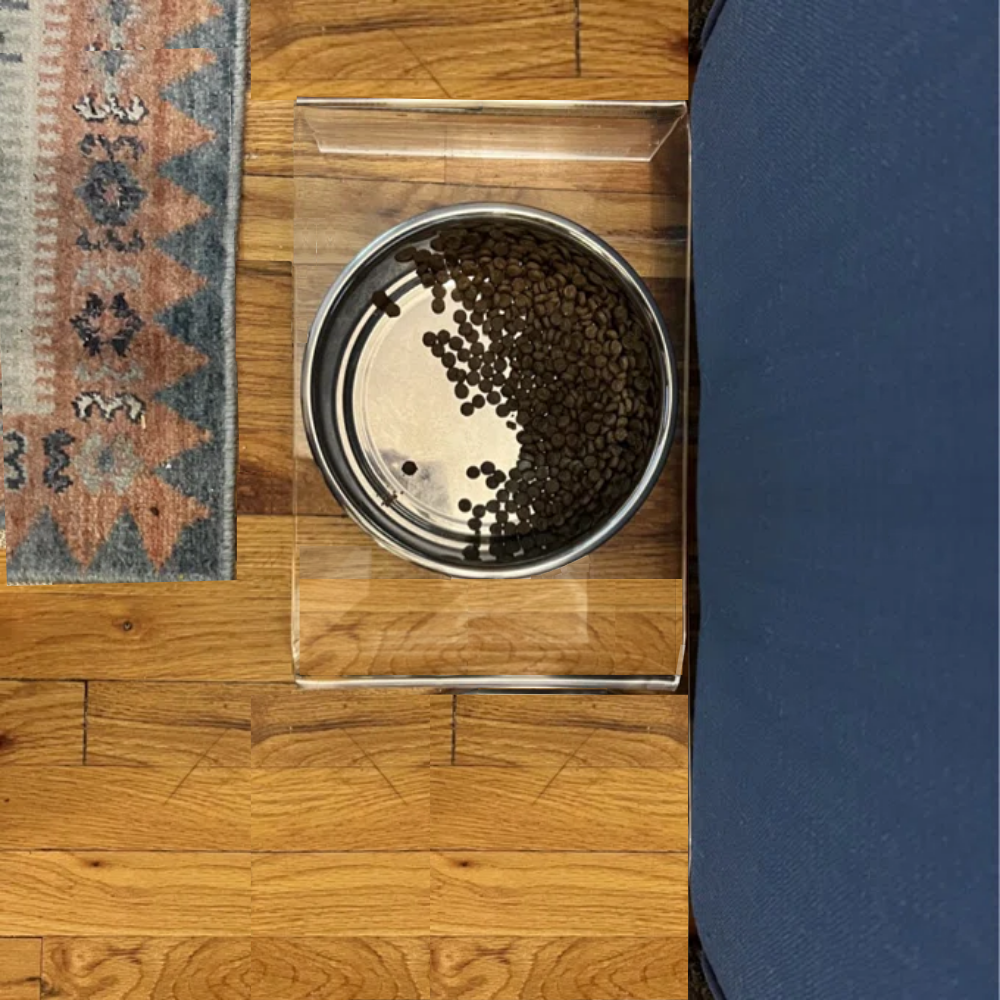 Top view of a clear single silver feeder