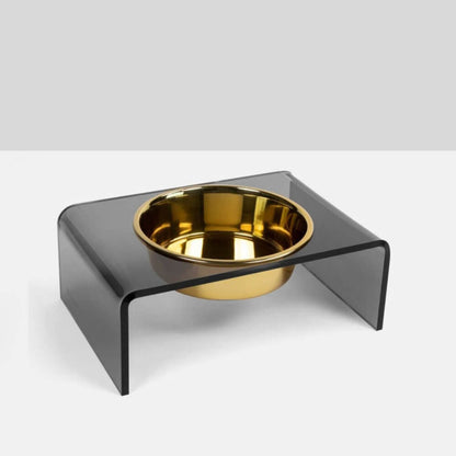 Additional view of Single Smoke Grey Feeder in gold — view 2