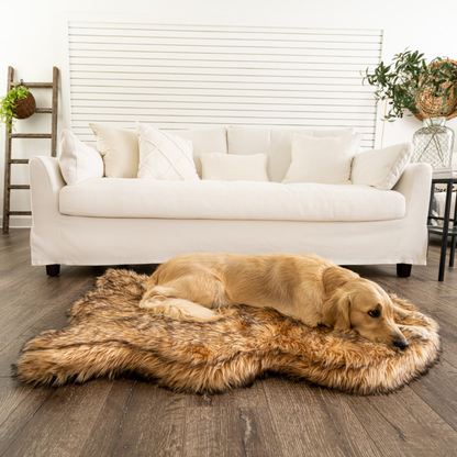 PupRug curved dog bed shape in Sable Tan