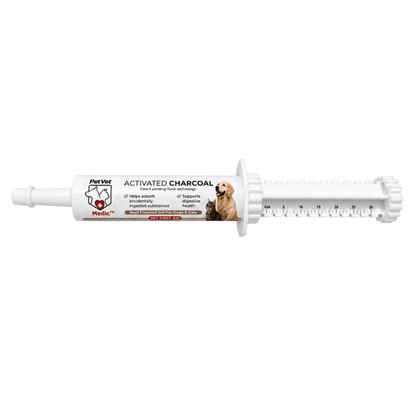 Paquete y opciones de tamaño de PetVet Medic® Jeringa de carbón activado para perros y gatos - 30 mL