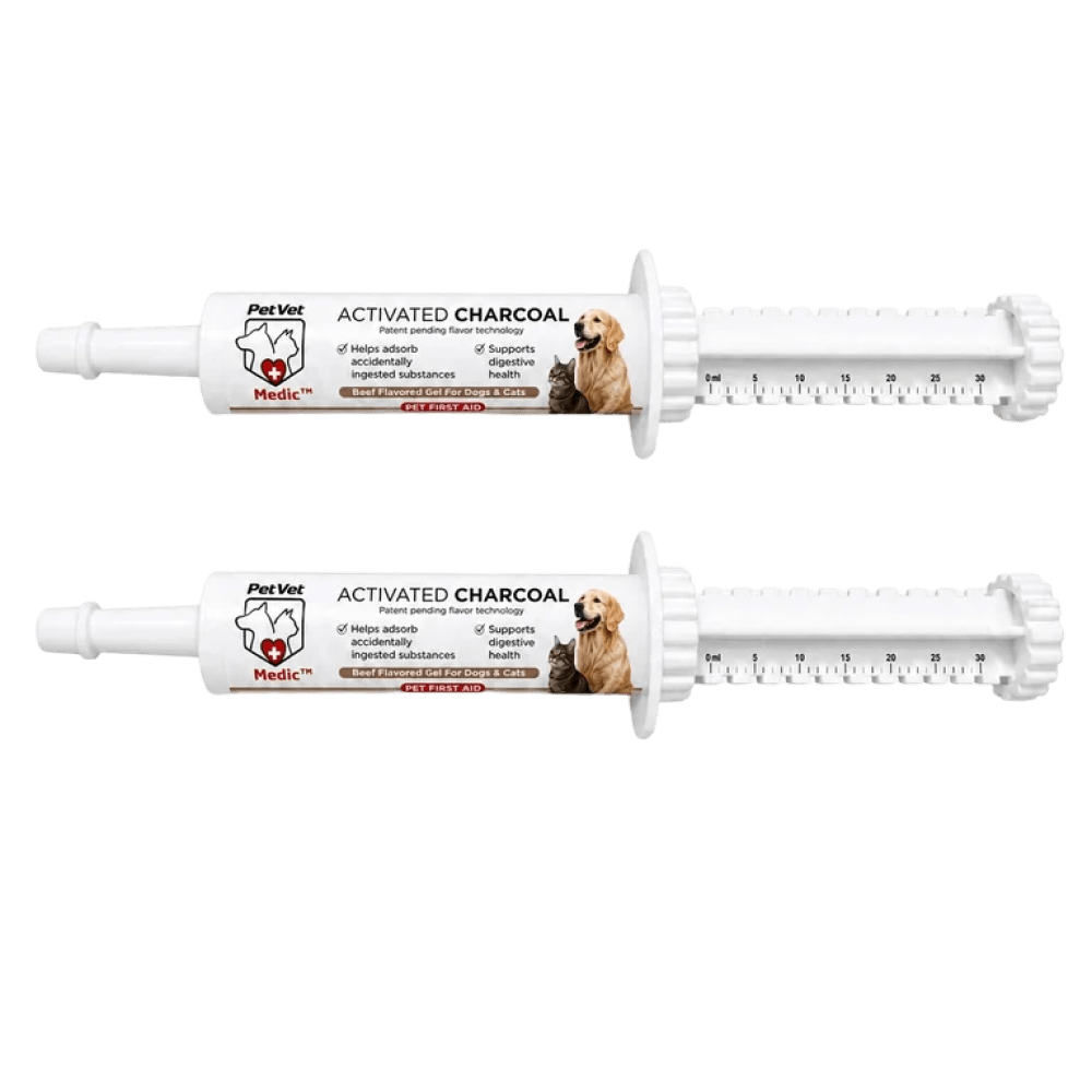 Paquete y opciones de tamaño de PetVet Medic® Jeringa de carbón activado para perros y gatos - 30 mL