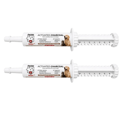 Paquete y opciones de tamaño de PetVet Medic® Jeringa de carbón activado para perros y gatos - 30 mL