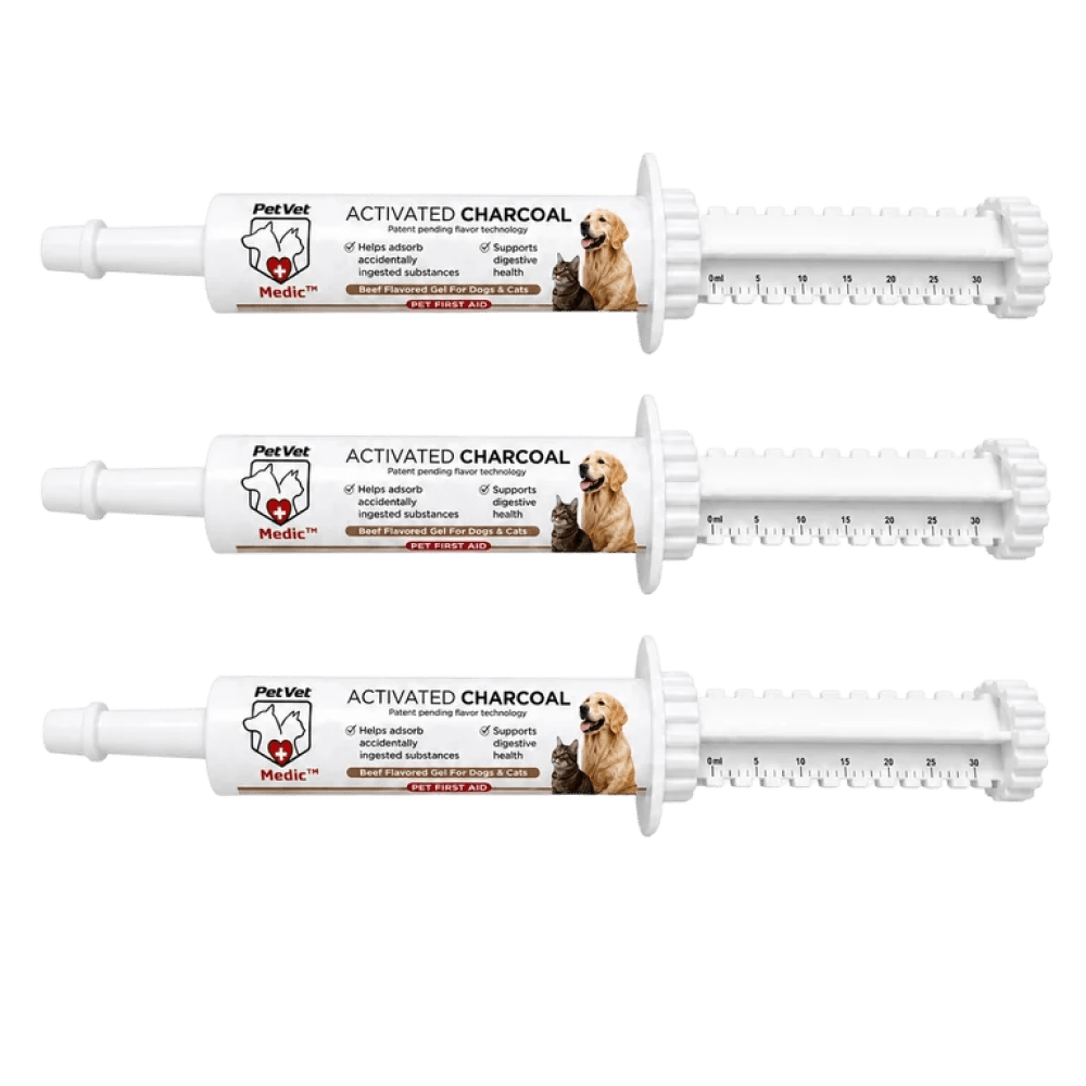 Paquete y opciones de tamaño de PetVet Medic® Jeringa de carbón activado para perros y gatos - 30 mL
