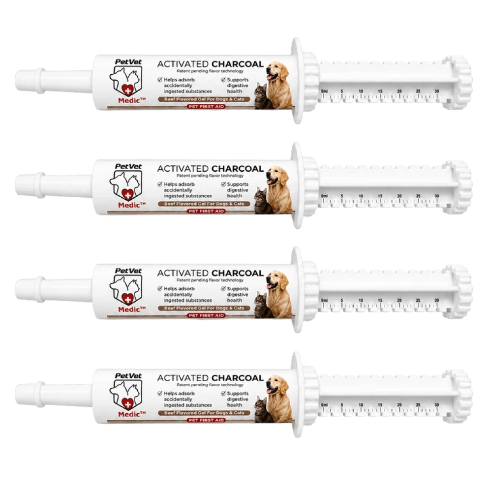 Paquete y opciones de tamaño de PetVet Medic® Jeringa de carbón activado para perros y gatos - 30 mL