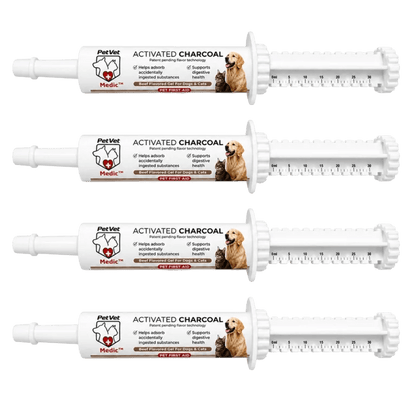 Paquete y opciones de tamaño de PetVet Medic® Jeringa de carbón activado para perros y gatos - 30 mL