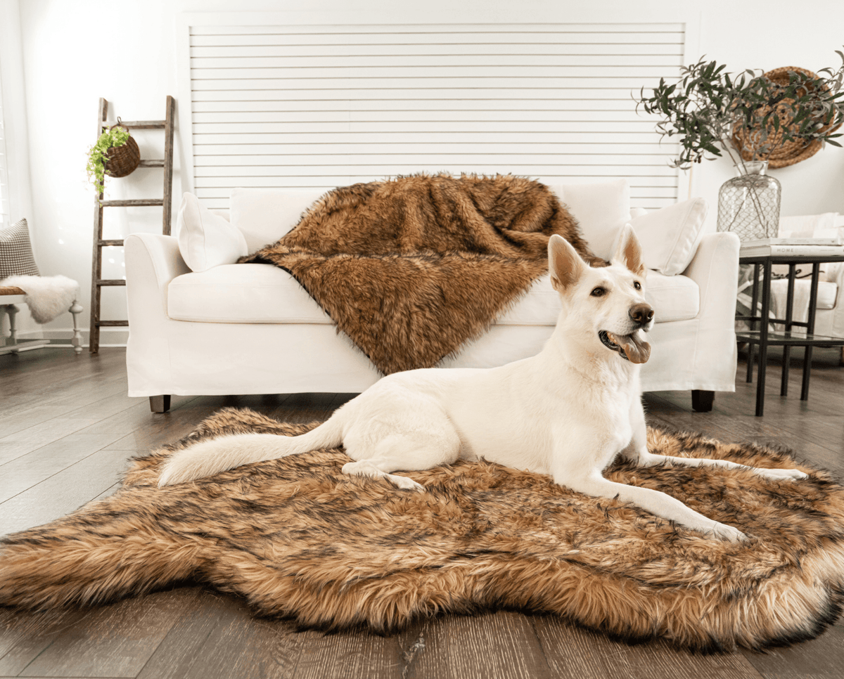 PupRug Curve Sable Tan orthopedic bed product detail