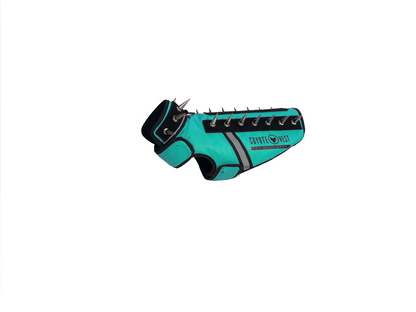SpikeVest Protective Dog Vest turquoise view