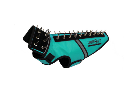 SpikeVest Protective Dog Vest turquoise view