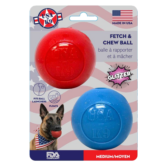 Vista principal de Pelotas con brillo rojas y azules - Pack de 2 de SodaPup