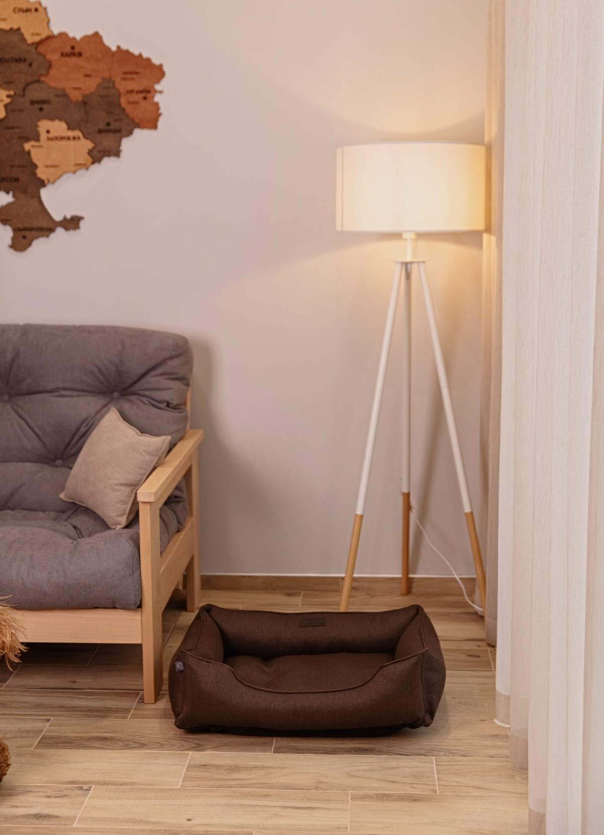 Cotton Sleeper Dog Bed - Brown — vista alternativa del producto 7