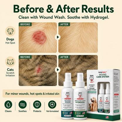 PetVet Medic® 2-Step HOCl Wound Care System wound-care detail