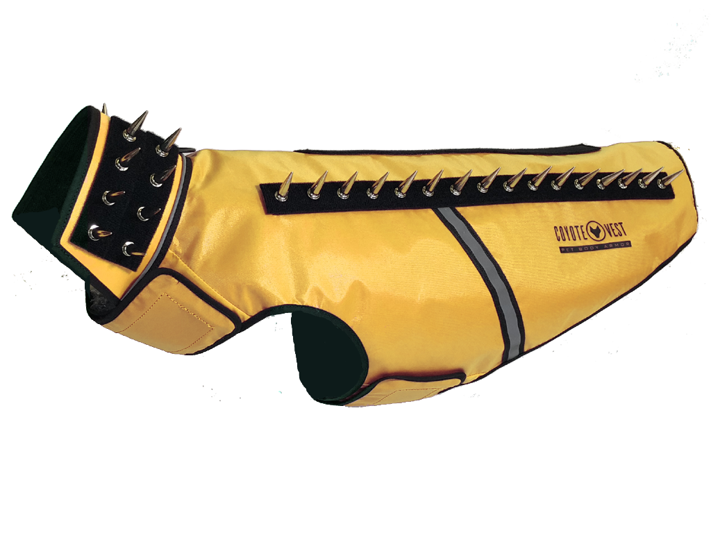 SpikeVest Protective Dog Vest yellow view